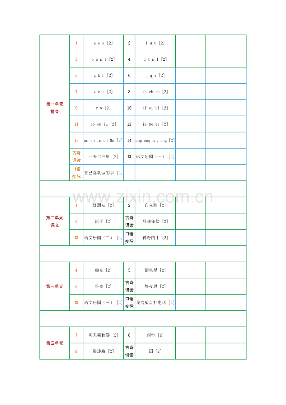 鄂教版语文一年级(上)计划.doc_第3页