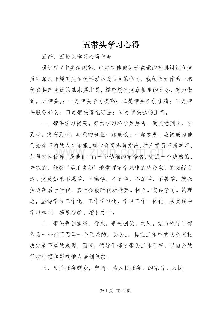 五带头学习心得.docx_第1页