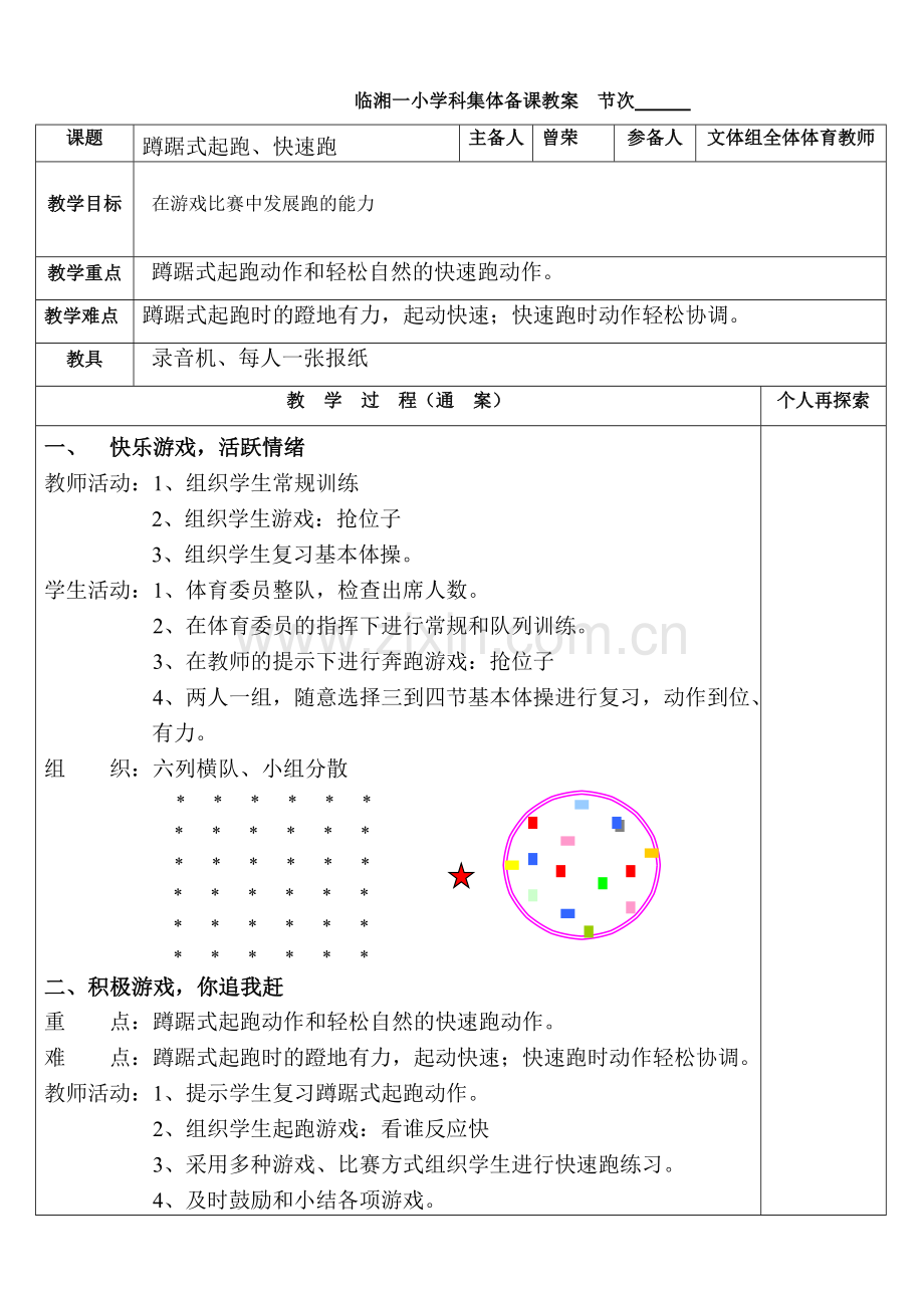 蹲踞式起跑、快速跑.doc_第1页