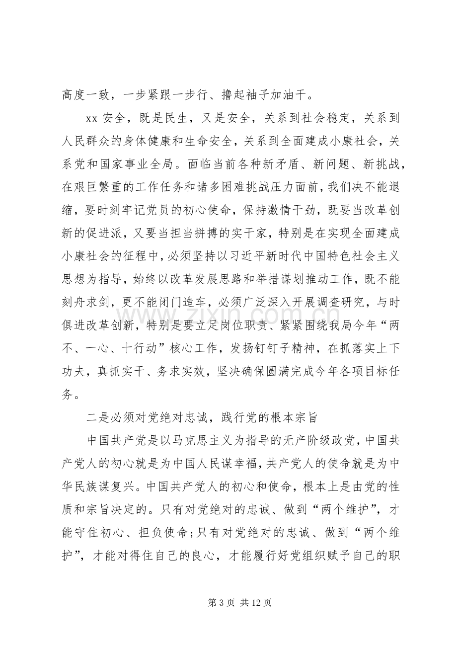 党员领导干部XX年坚守绝对忠诚做到两个维护心得体会专题研讨发言2篇.docx_第3页