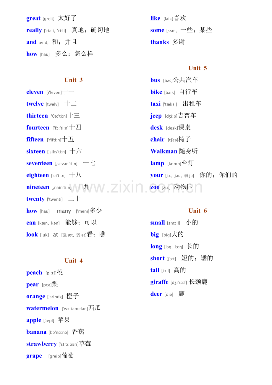 人教版(PEP)小学英语·三-六年级单词表(带有音标)1.doc_第3页