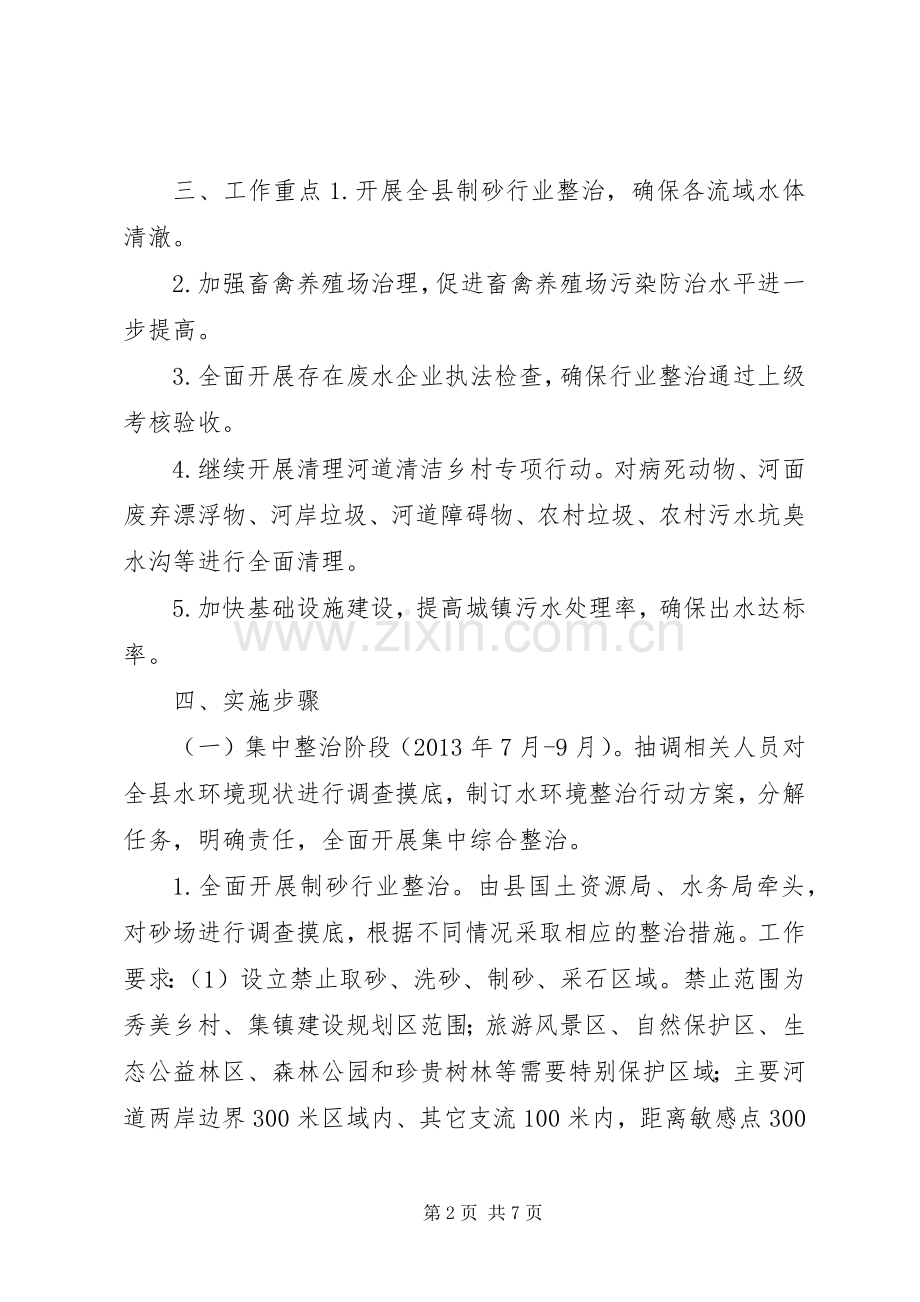 水环境综合整治专项行动工作实施方案.docx_第2页