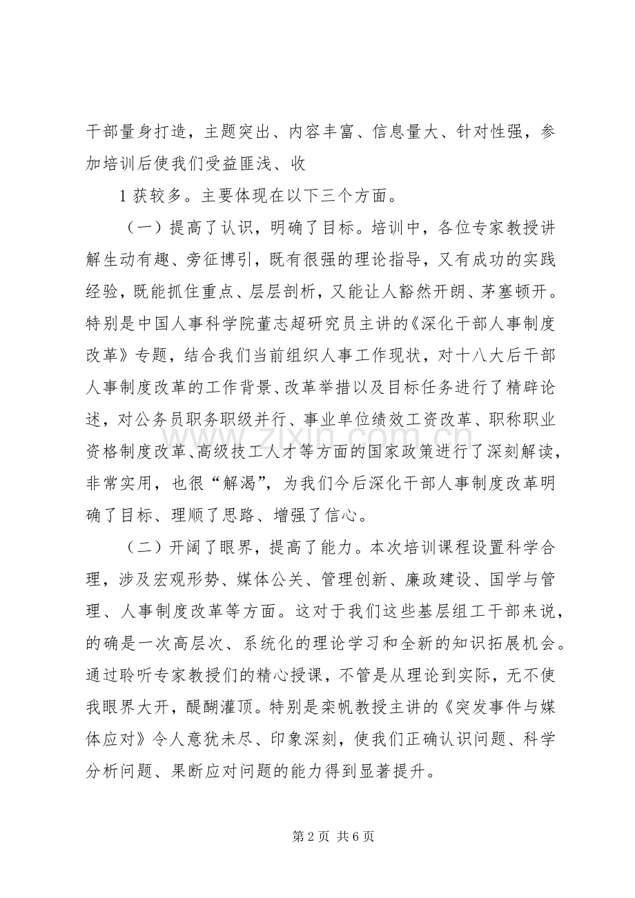 全省组织人事干部履职能力提升培训心得体会.docx_第2页