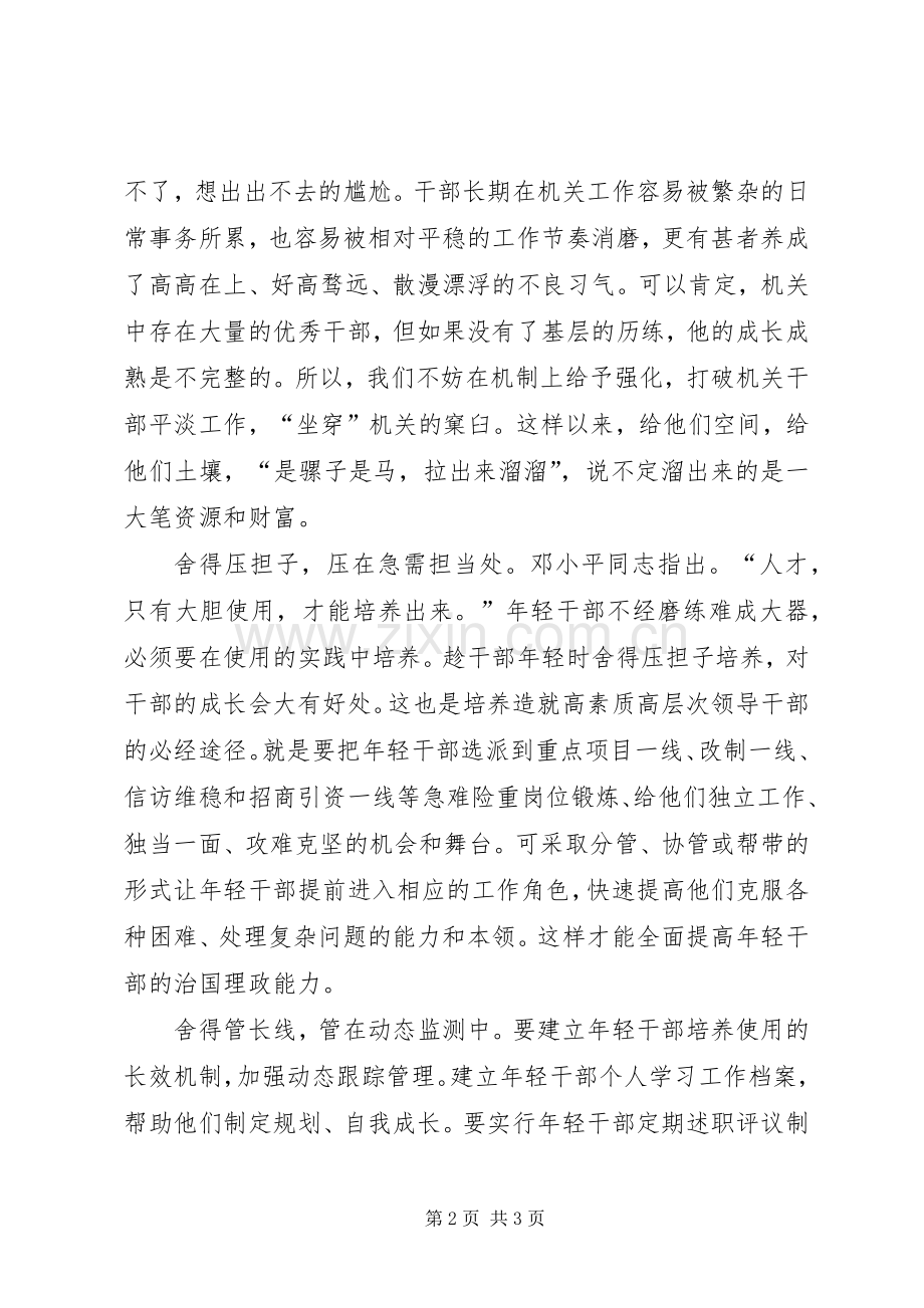 培养年轻干部心得交流.docx_第2页