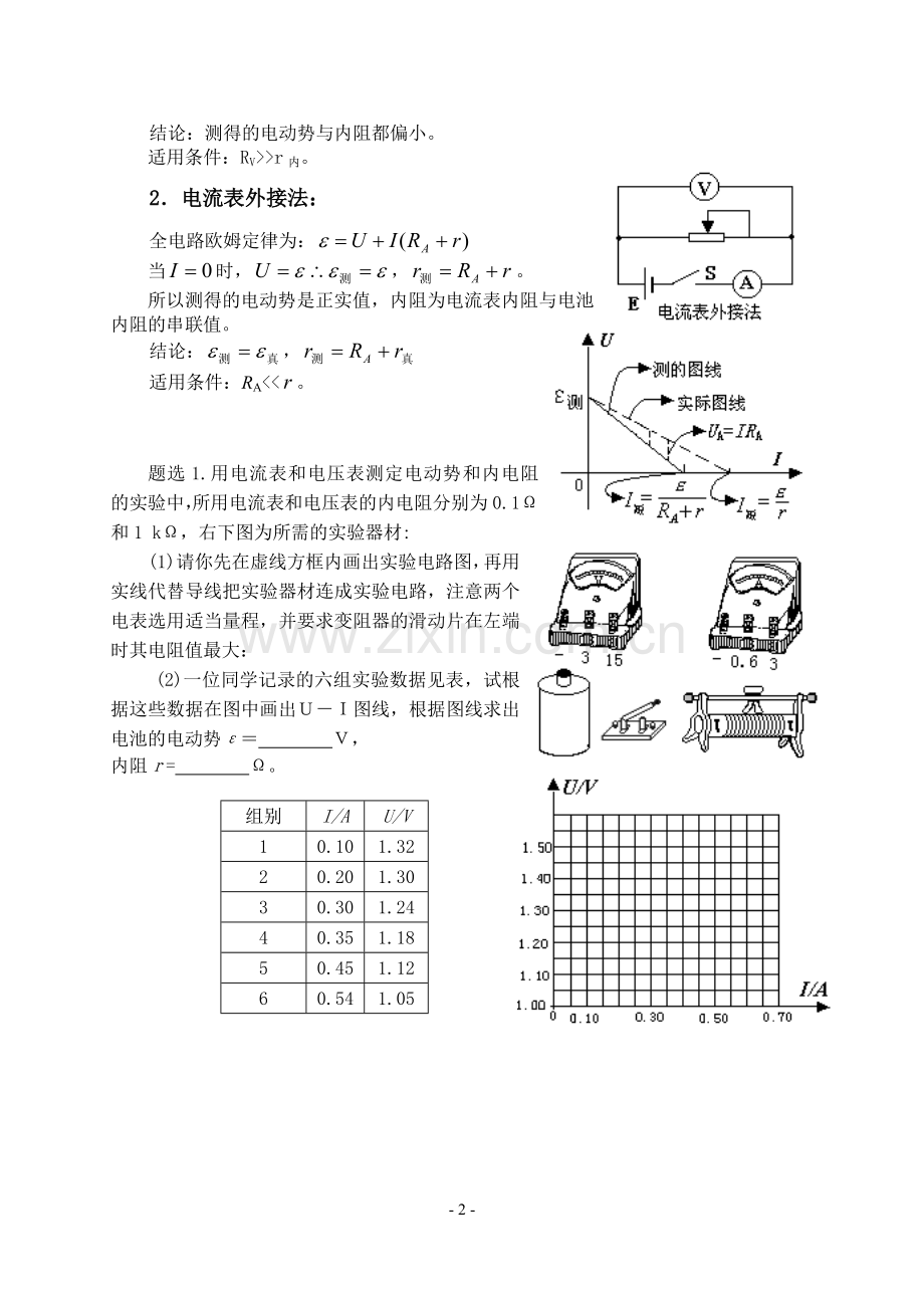 伏安法测电源的电动势与内电阻.doc_第2页