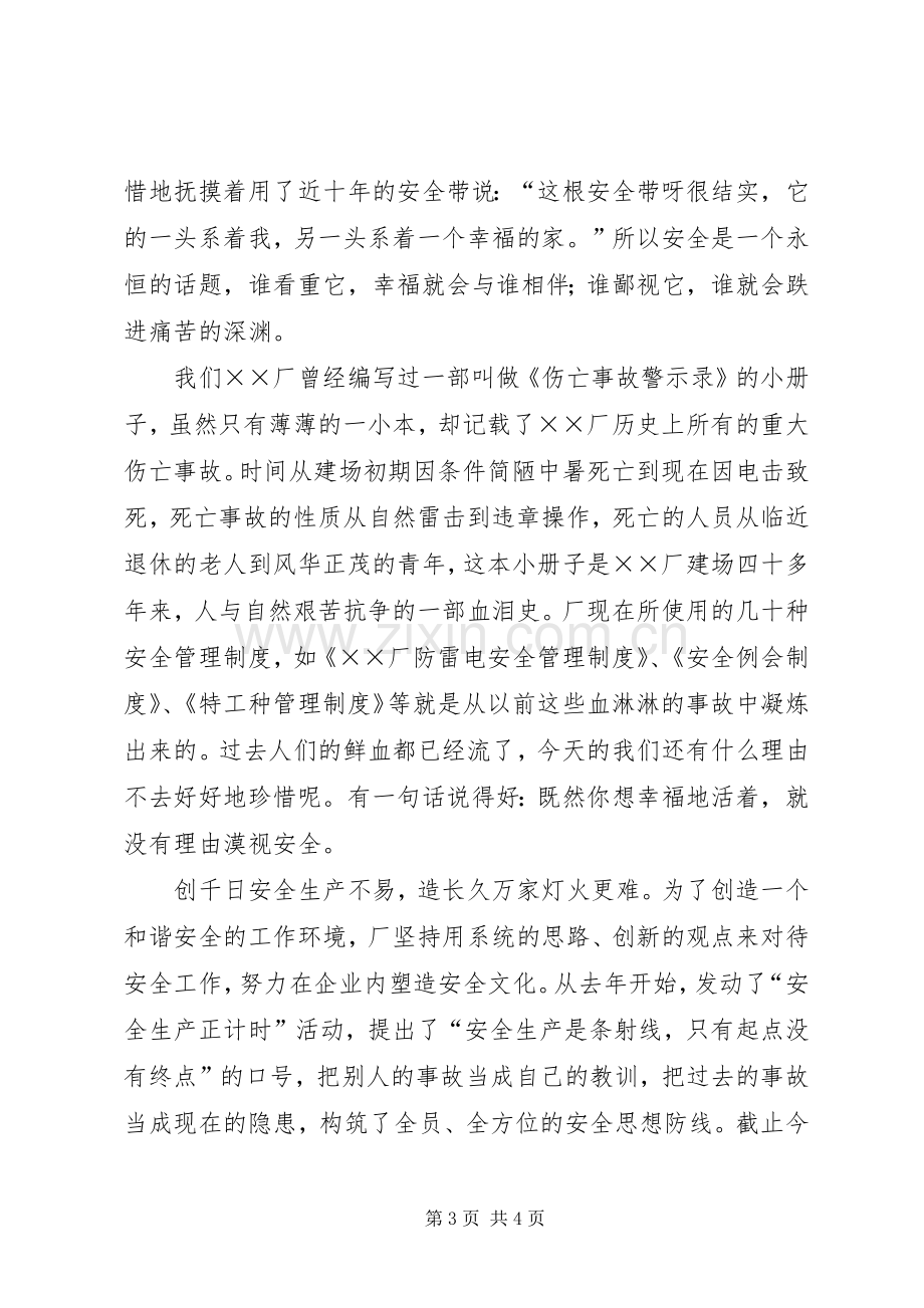 企业安全生产主题演讲稿.docx_第3页