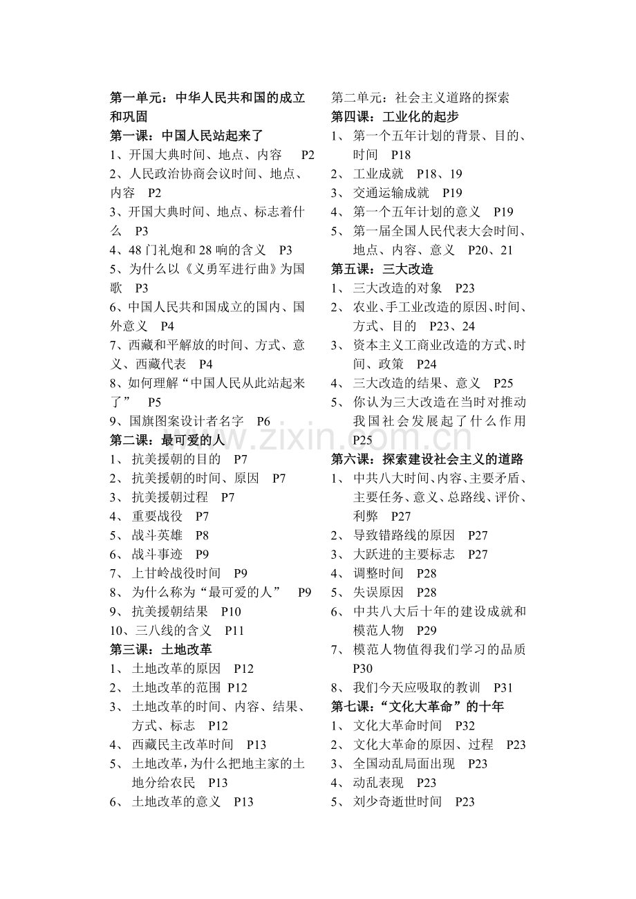 初二下册开卷知识点位置.doc_第1页