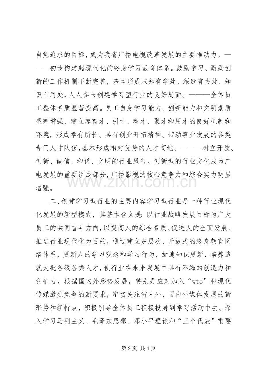 在关于在全省广电系统开展创建学习型行业活动的讲话.docx_第2页