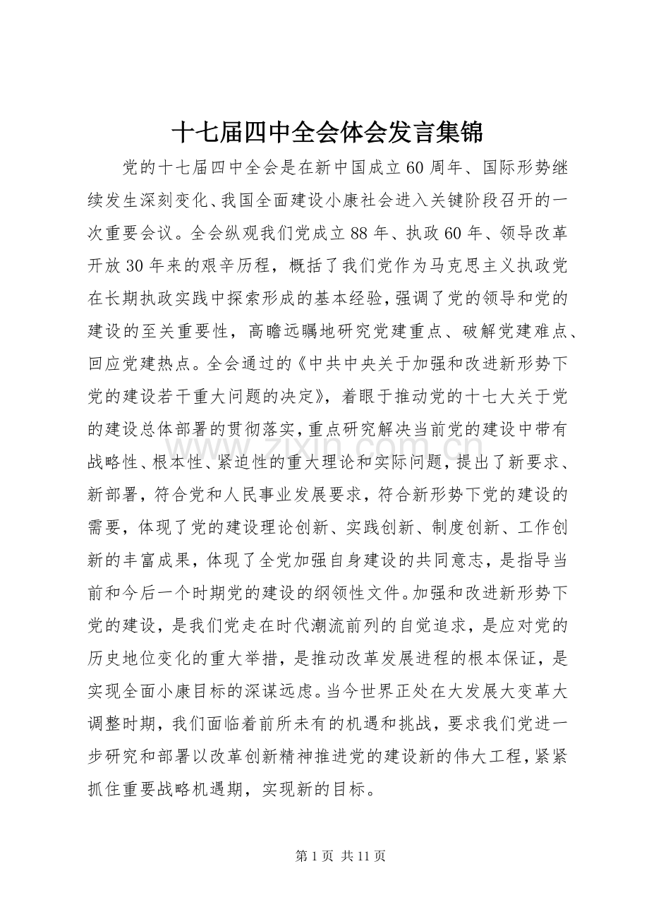 十七届四中全会体会发言集锦.docx_第1页