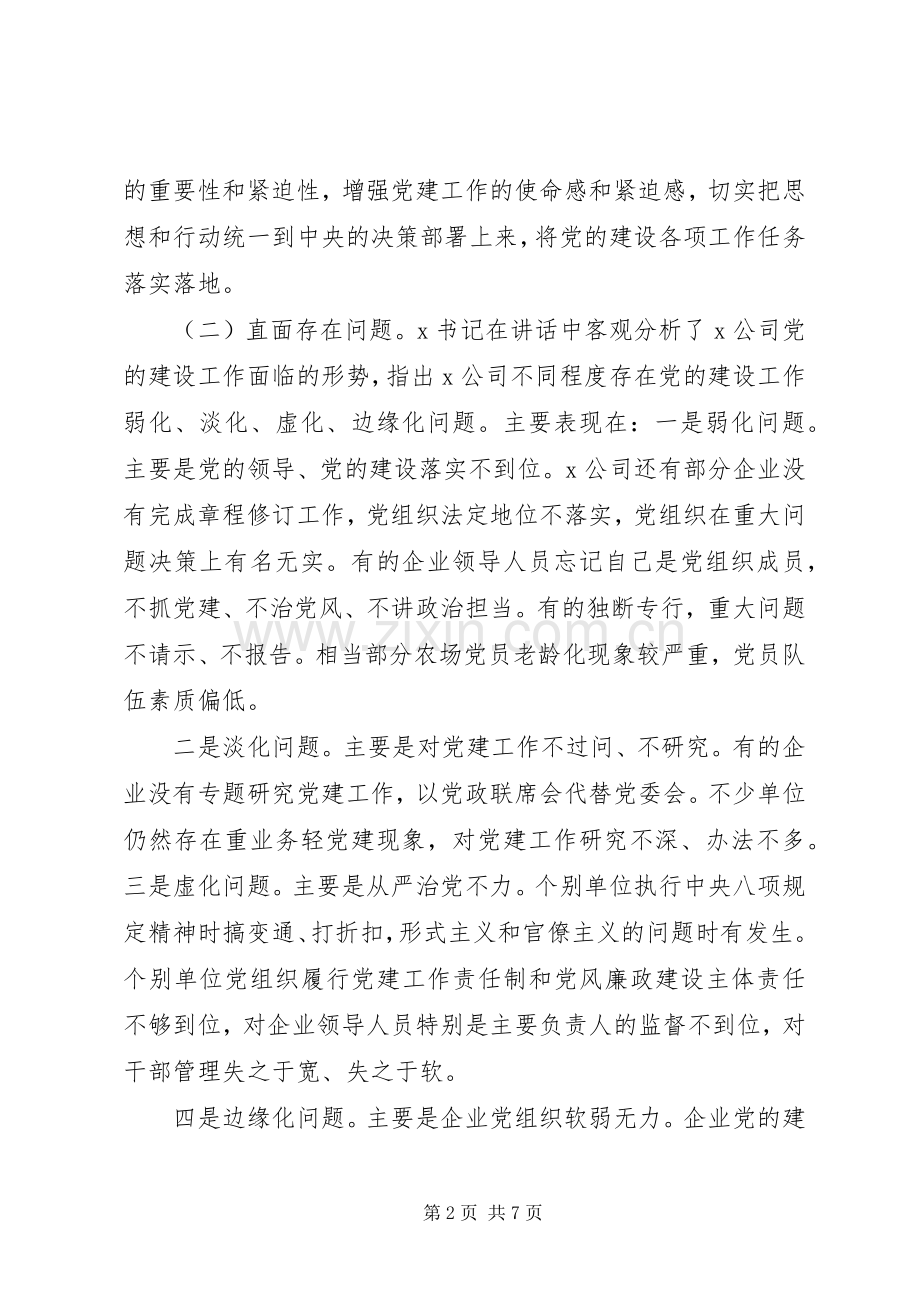 坚持党对国有企业的领导不动摇在X集团XX年党的建设工作会议上的讲话.docx_第2页