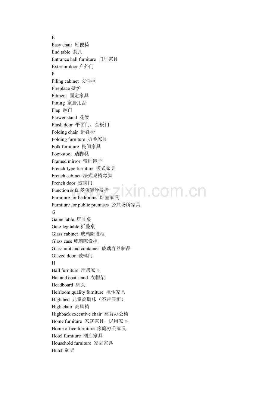 家具英语词汇大全(一).doc_第3页