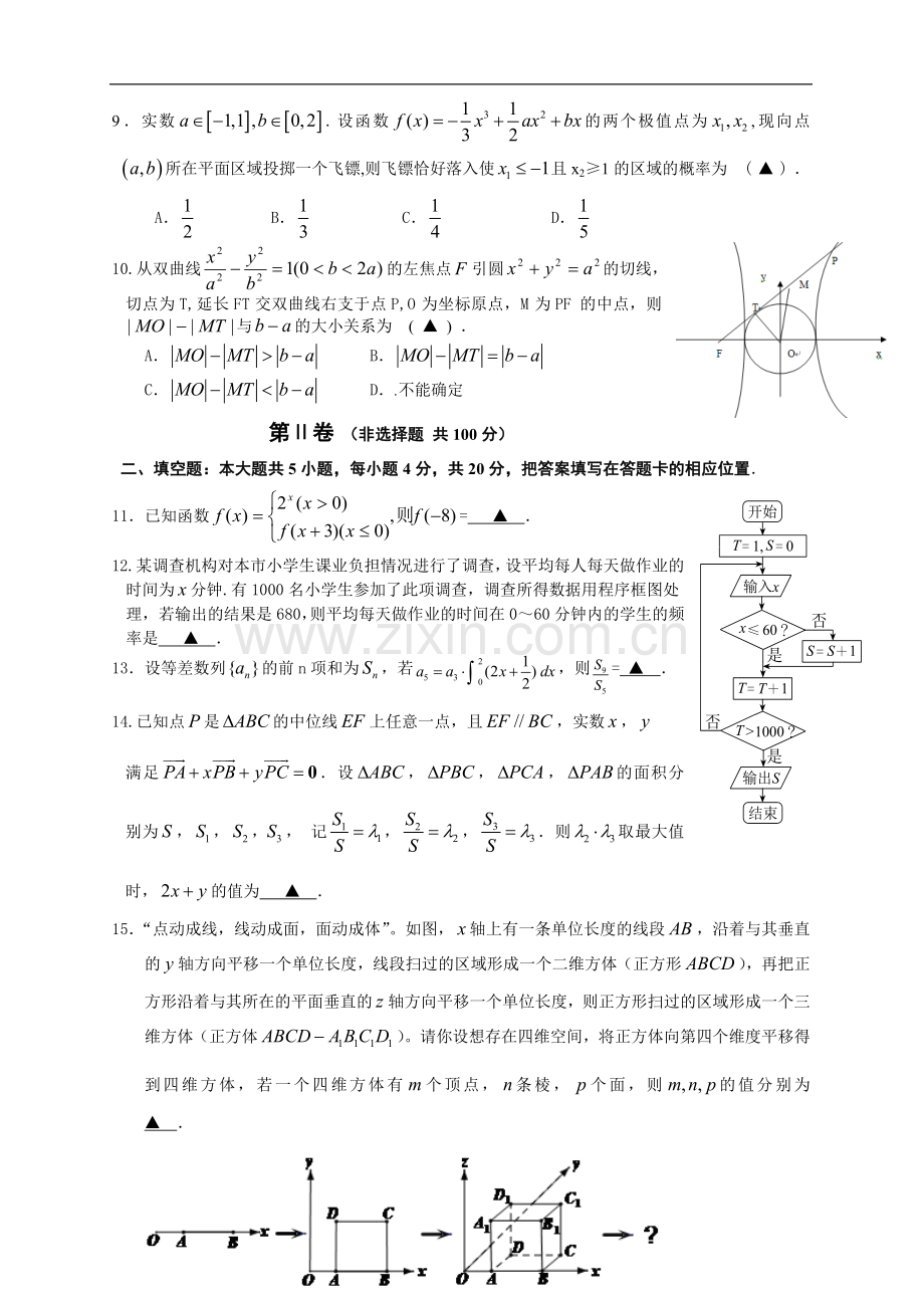 福建省厦门双十中学2011届高三数学考前热身试卷-理-新人教A版.doc_第2页