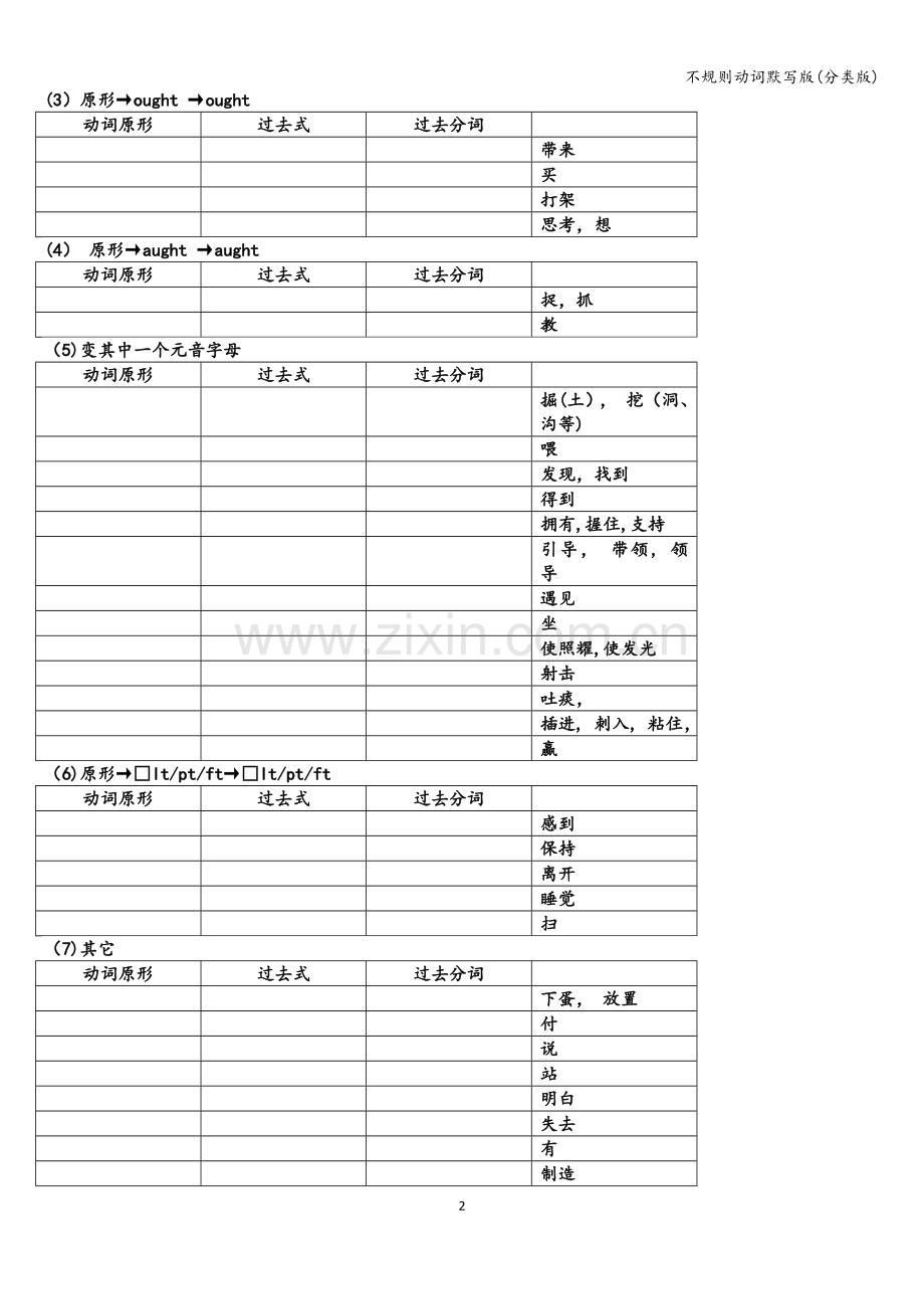 不规则动词默写版(分类版).doc_第2页