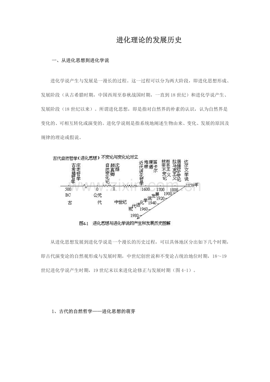 进化理论的发展历史有图.doc_第1页