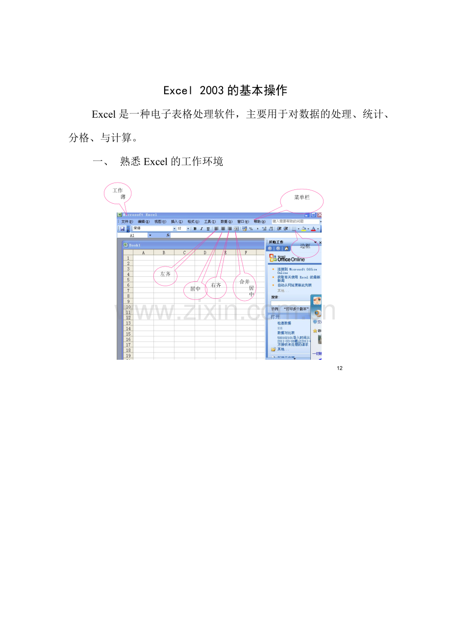 Excel 2003的基本操作.doc_第1页