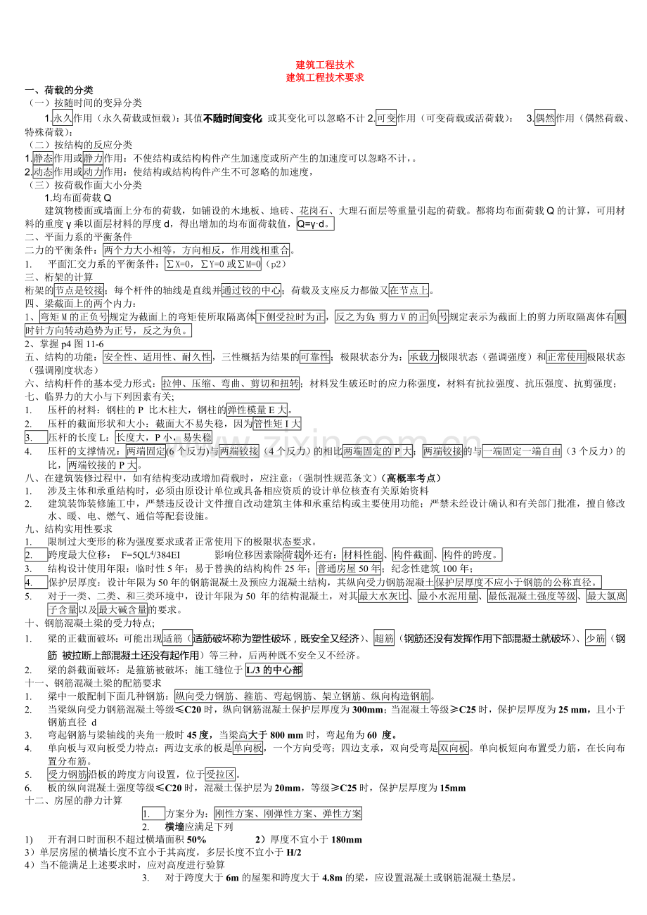 二级建造师建筑实务综合整理.doc_第1页