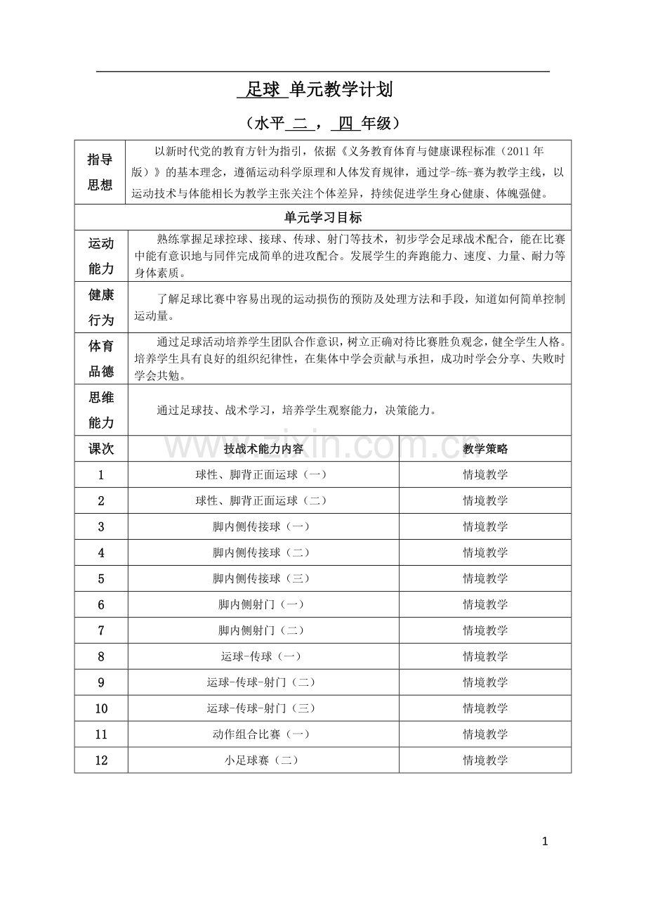 足球核心素养教学设计.doc_第1页