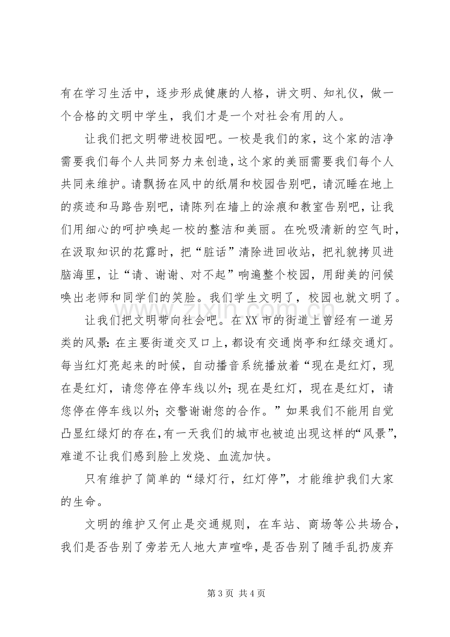 讲文明的发言稿.docx_第3页