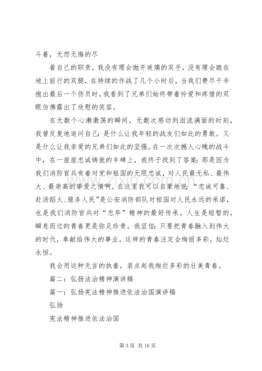 篇一：弘扬公安消防精神演讲稿.docx_第3页