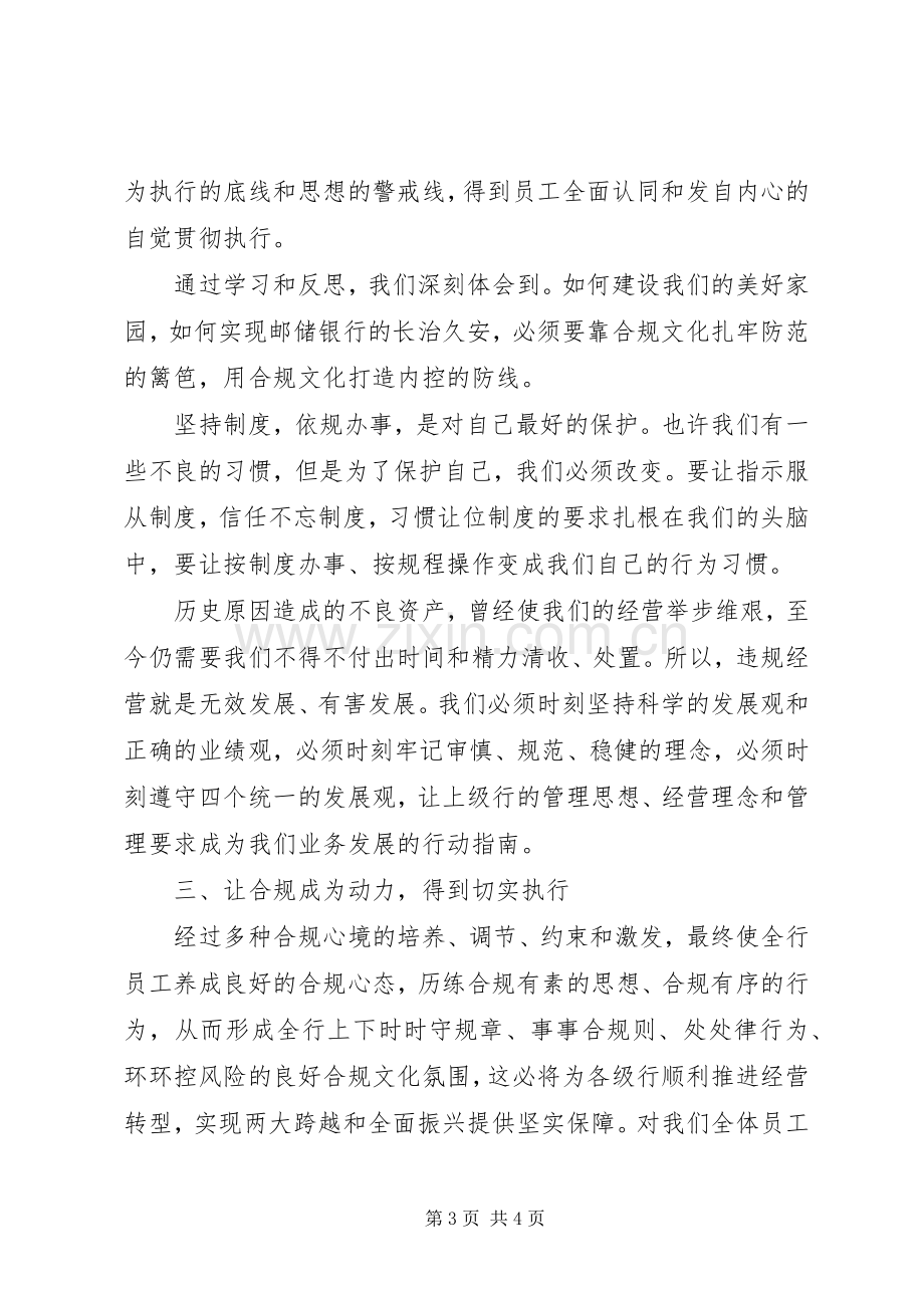 邮政储蓄银行合规回头看心得体会.docx_第3页