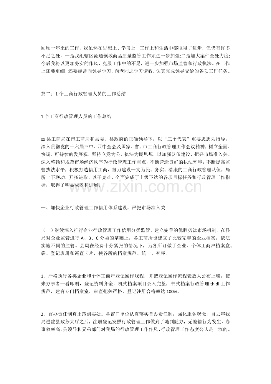 工商人员个人工作总结.docx_第2页