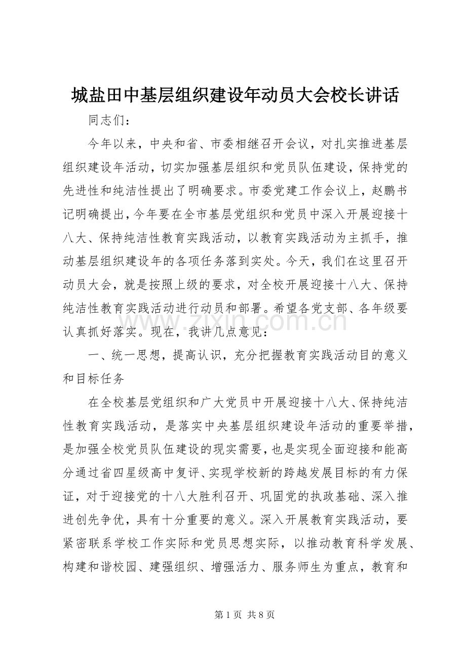 城盐田中基层组织建设年动员大会校长讲话.docx_第1页