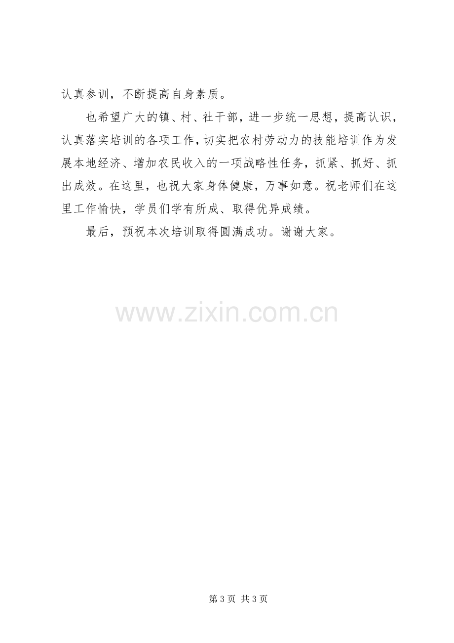 劳动力转移动员暨技能培训开班仪式上的讲话稿.docx_第3页