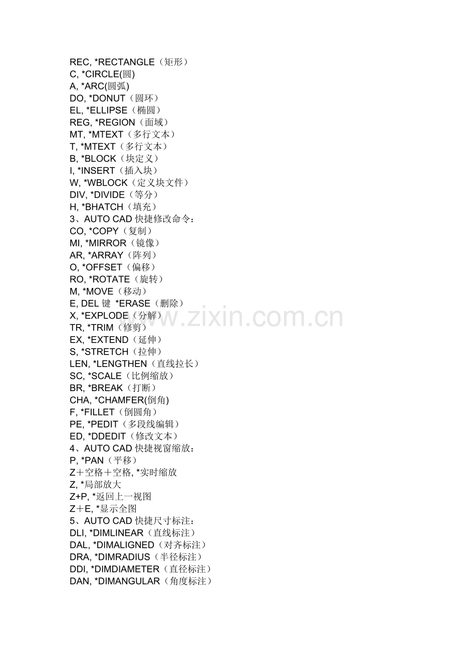 AUTO CAD快捷键常见命令.doc_第2页