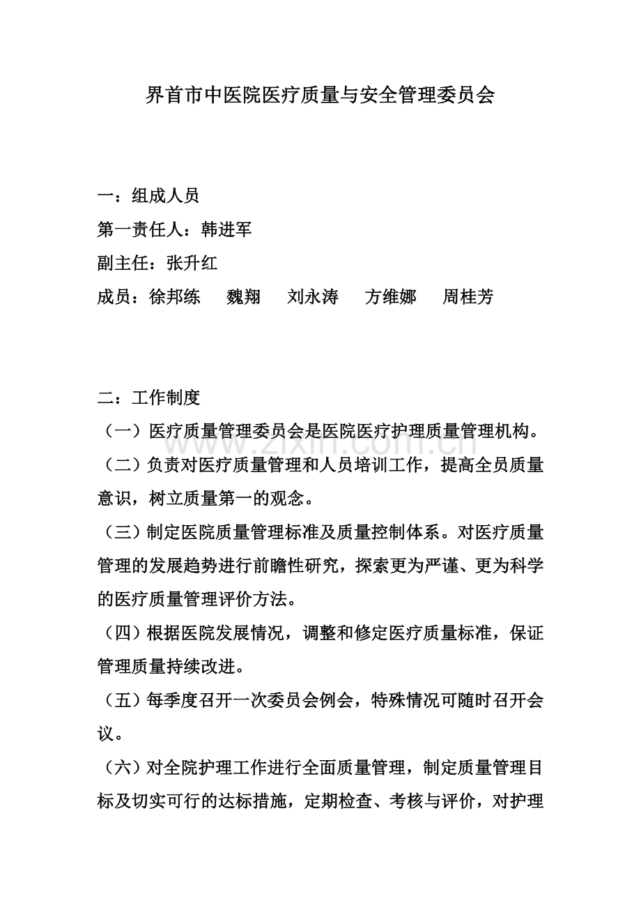 医疗质量与安全管理委员会.doc_第1页