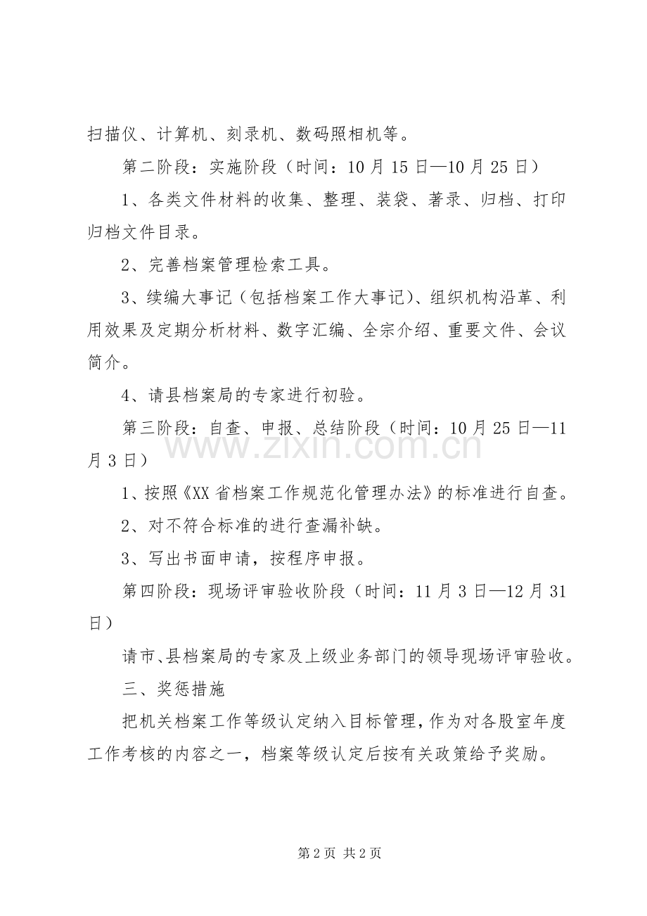 机关档案工作规范化管理实施方案.docx_第2页