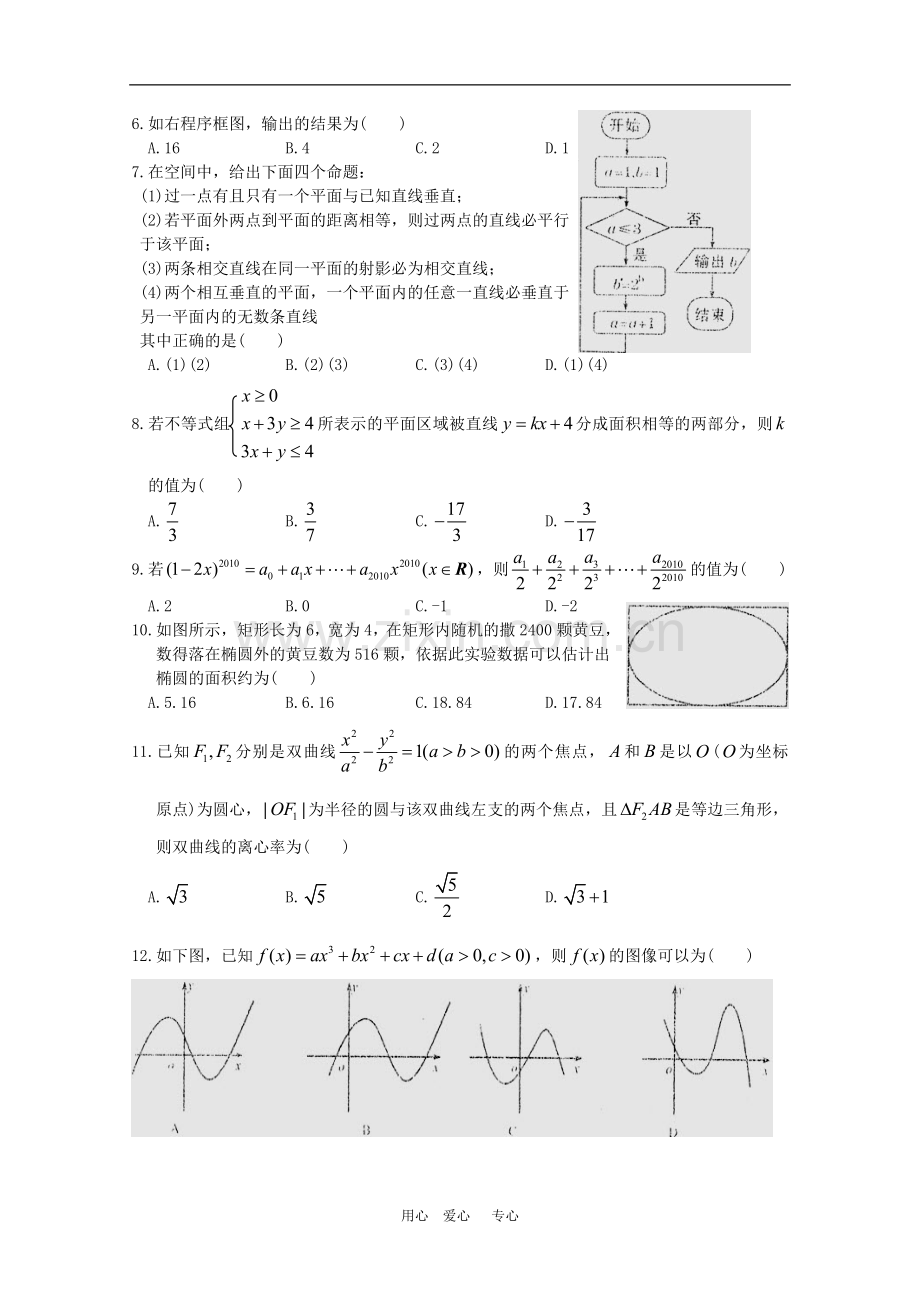 德州市2010届高三数学第一次高考模拟考试(理)-新人教版.doc_第2页