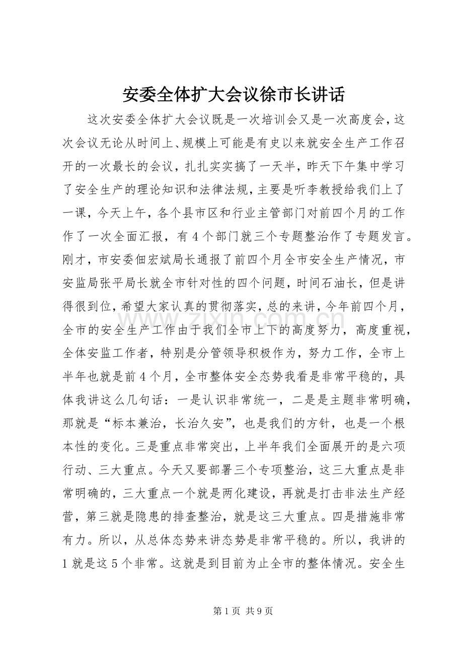 安委全体扩大会议徐市长讲话.docx_第1页