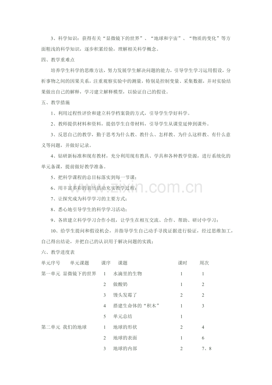 苏教版科学六上教学计划.docx_第2页