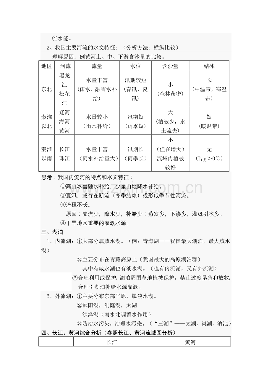 《中国的河流和湖泊》教案.doc_第2页