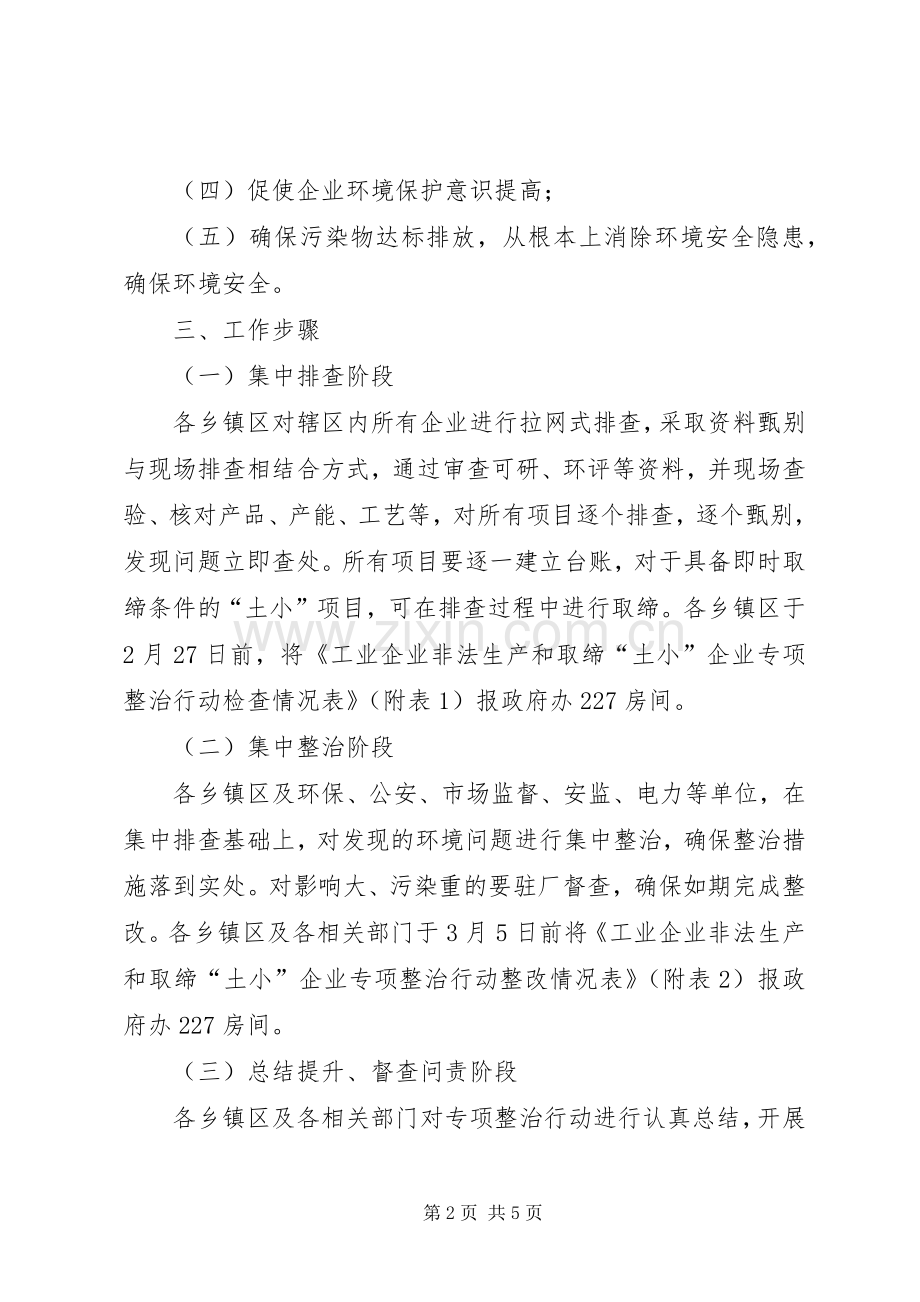 工业企业非法生产和取缔土小企业专项整治行动实施方案.docx_第2页