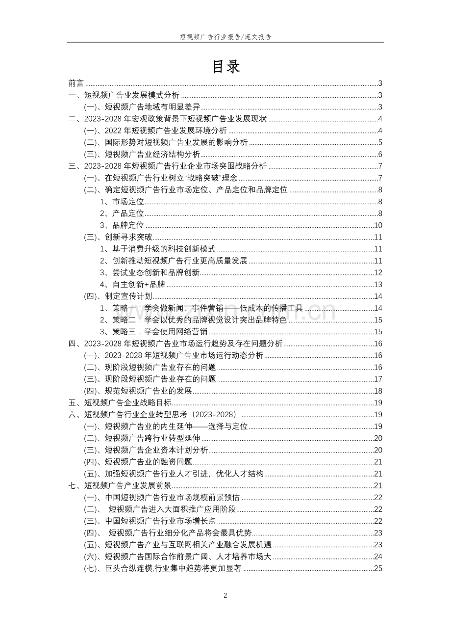 2023年短视频广告行业分析报告及未来五至十年行业发展报告.doc_第2页