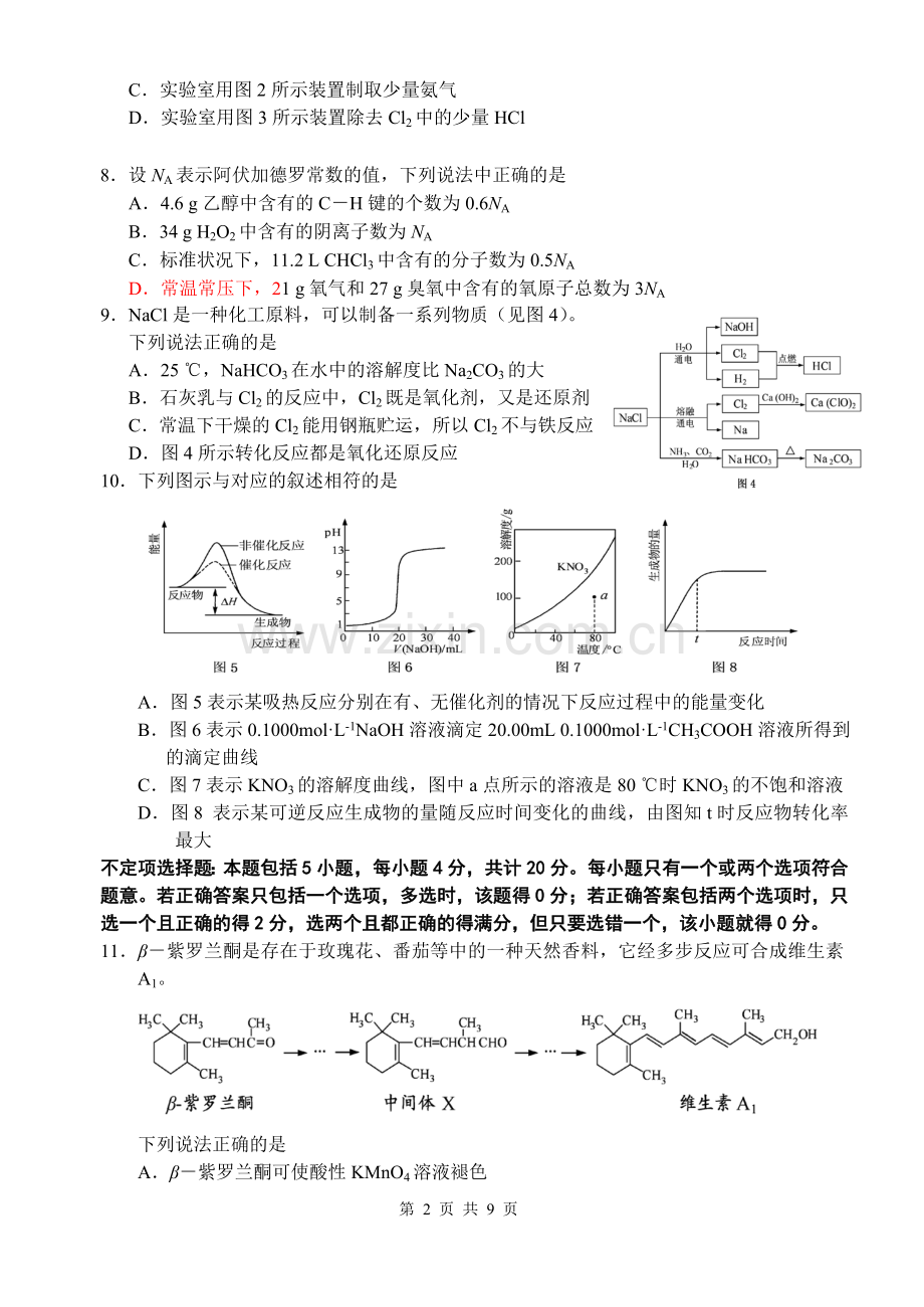 徐州一中高三超越学习化学周练.doc_第2页