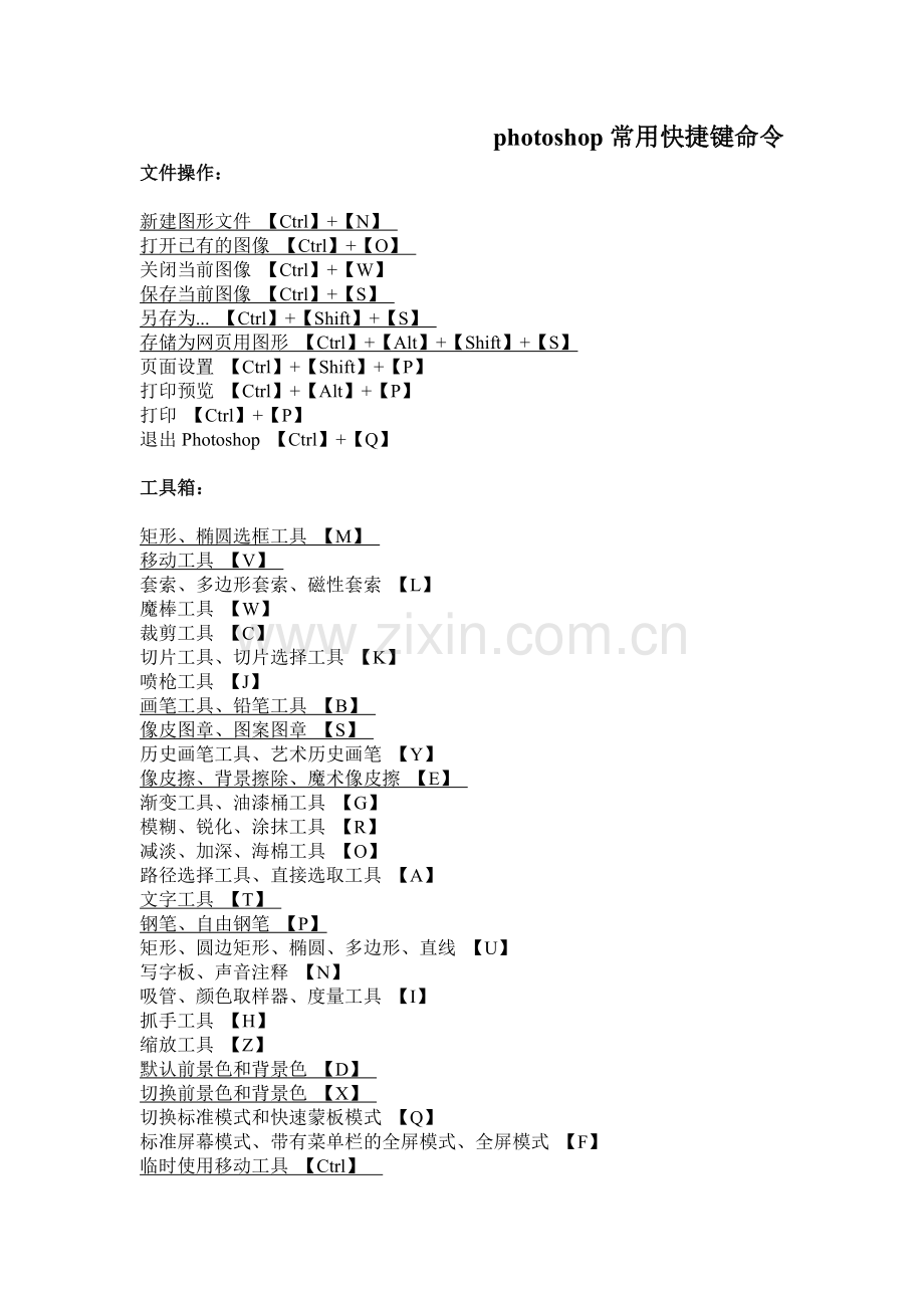 photoshop快捷键命令.doc_第1页