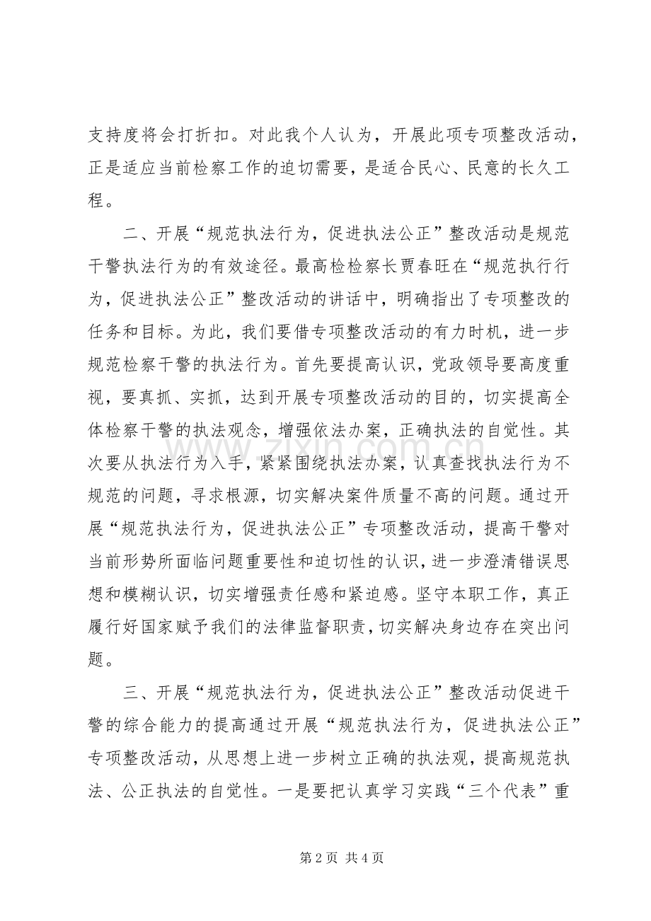 “规范执法行为,促进执法公正”专项整改活动心得体会.docx_第2页