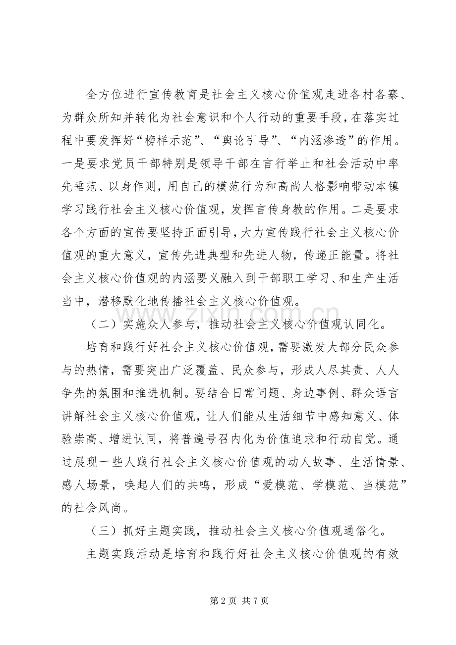 镇XX年社会主义核心价值观宣传和普及活动的方案.docx_第2页