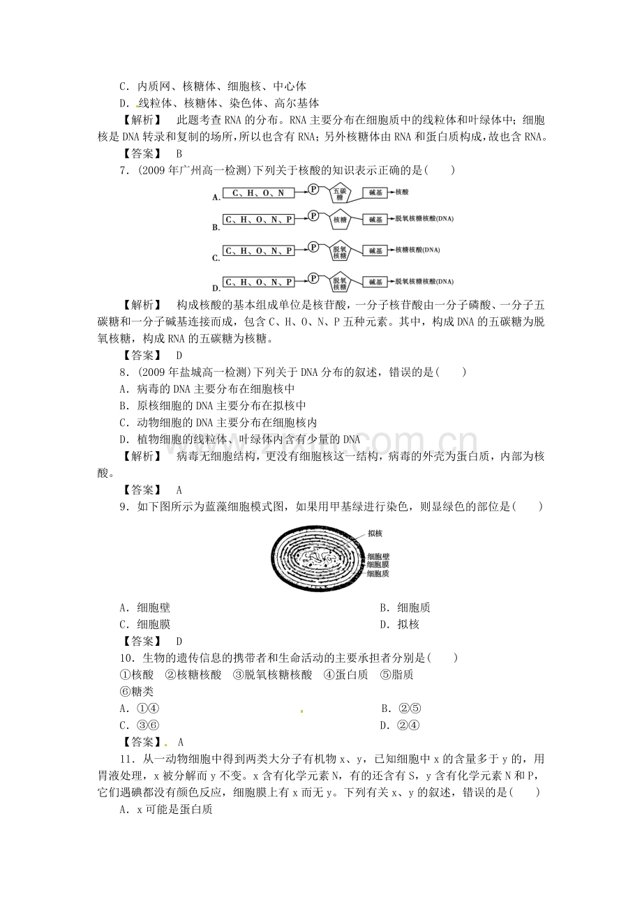 《金版》高中生物-第二单元-第二章-细胞中的核酸测试卷-中图版必修1.doc_第2页