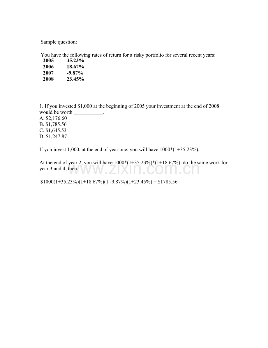 投资学 chapter 5.doc_第1页