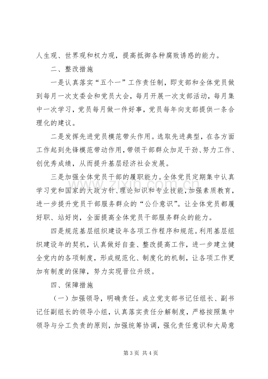 基层组织建设年活动整改实施方案 .docx_第3页