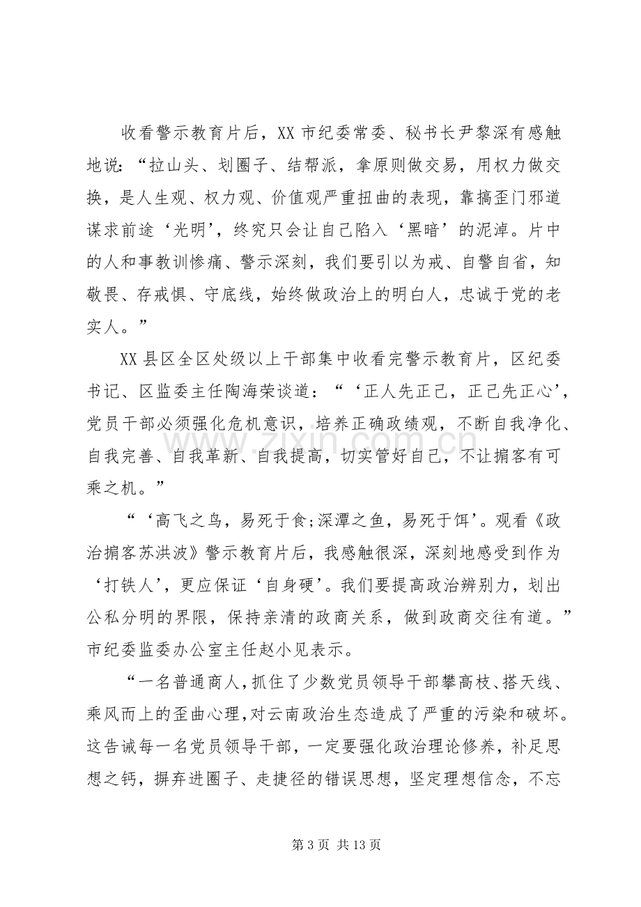 20XX年警示教育片《政治掮客苏洪波》观后感心得体会多篇.docx_第3页