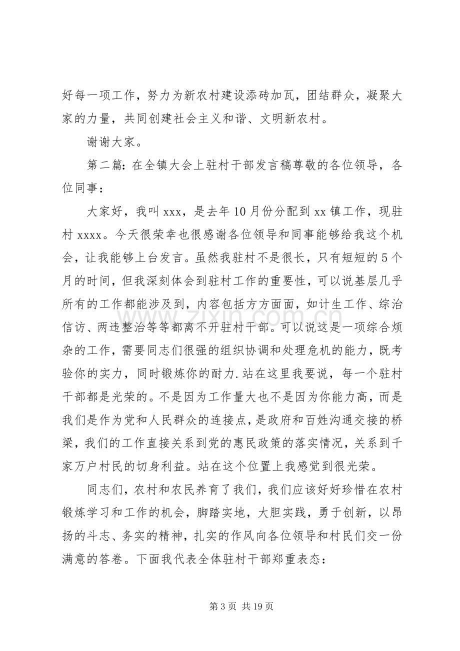 在全镇大会上驻村干部发言稿.docx_第3页