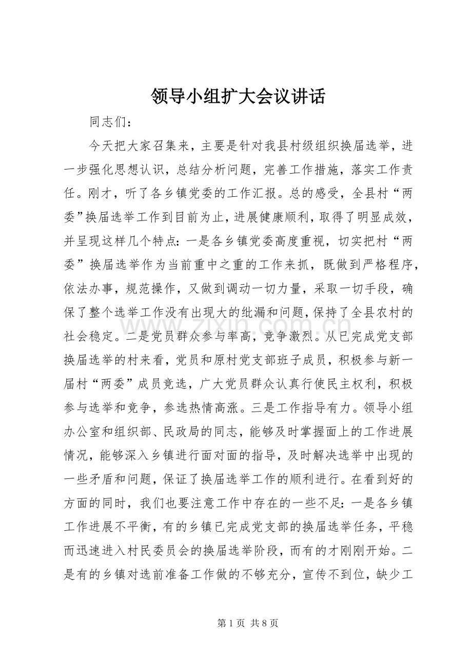 领导小组扩大会议讲话.docx_第1页