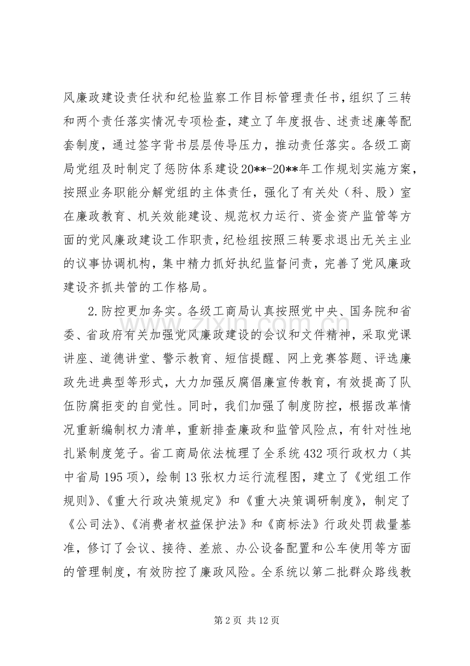 全省工商系统党风廉政建设工作会议讲话稿.docx_第2页