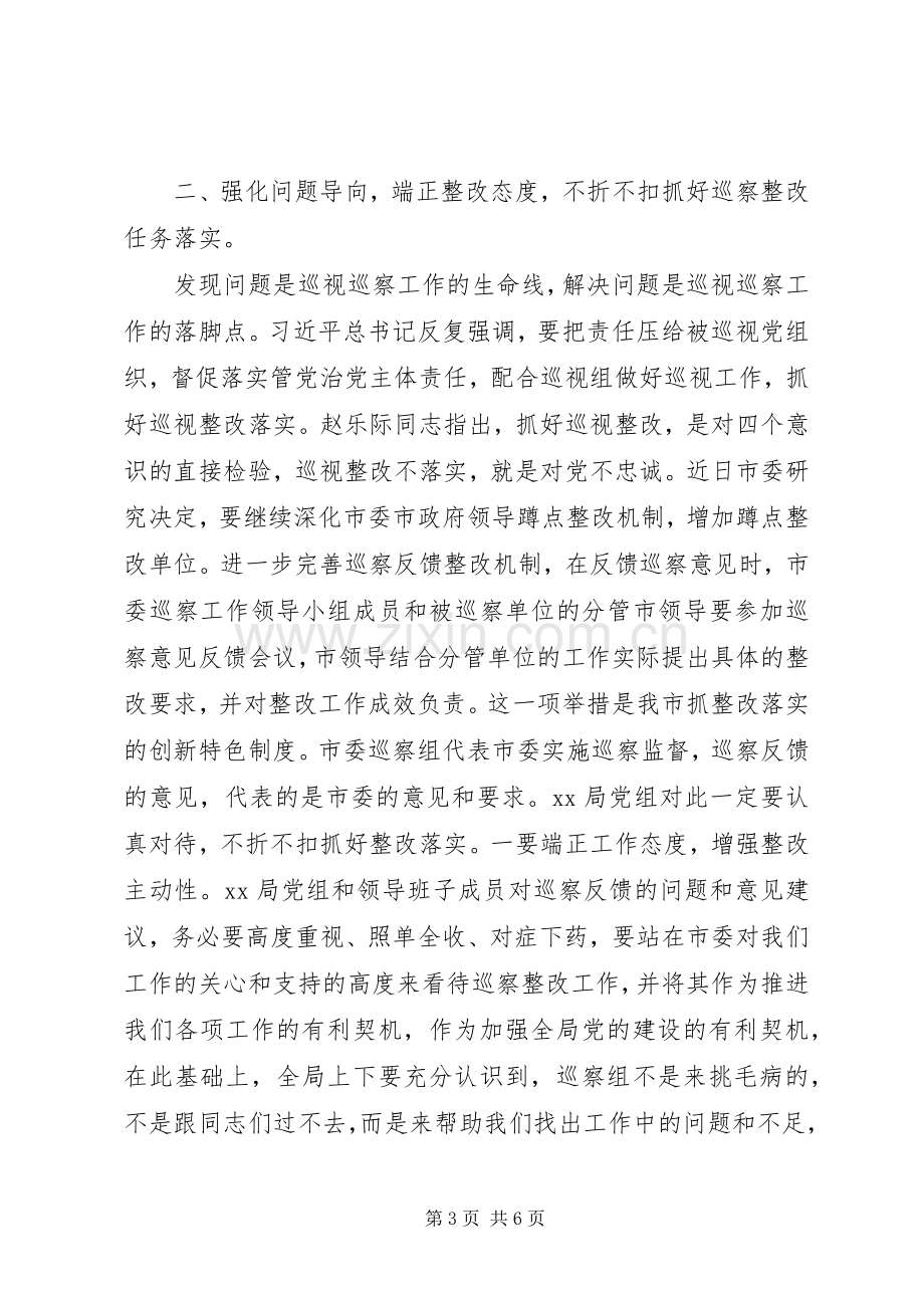 领导在巡察意见反馈会上的讲话(市级局).docx_第3页