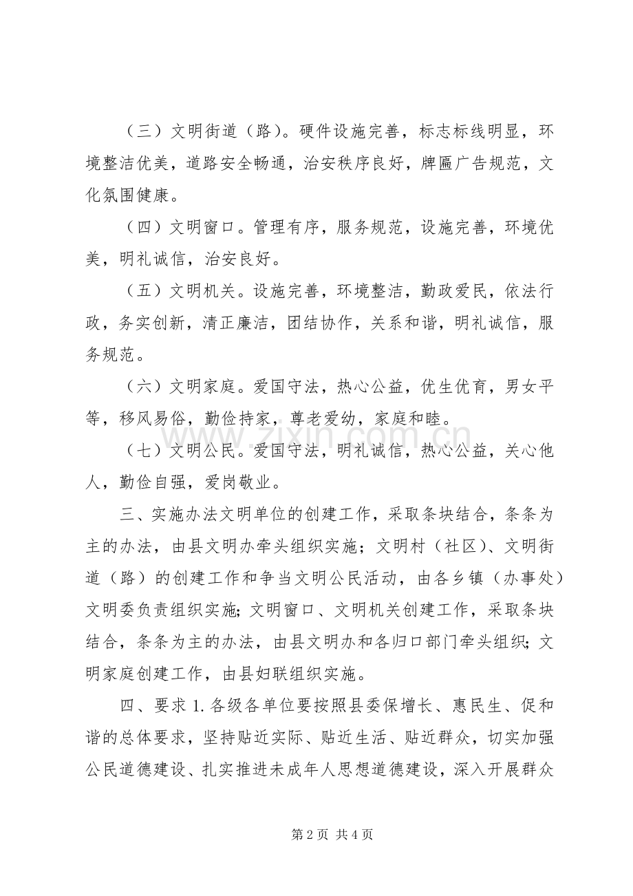 文明创建活动的工作实施方案.docx_第2页