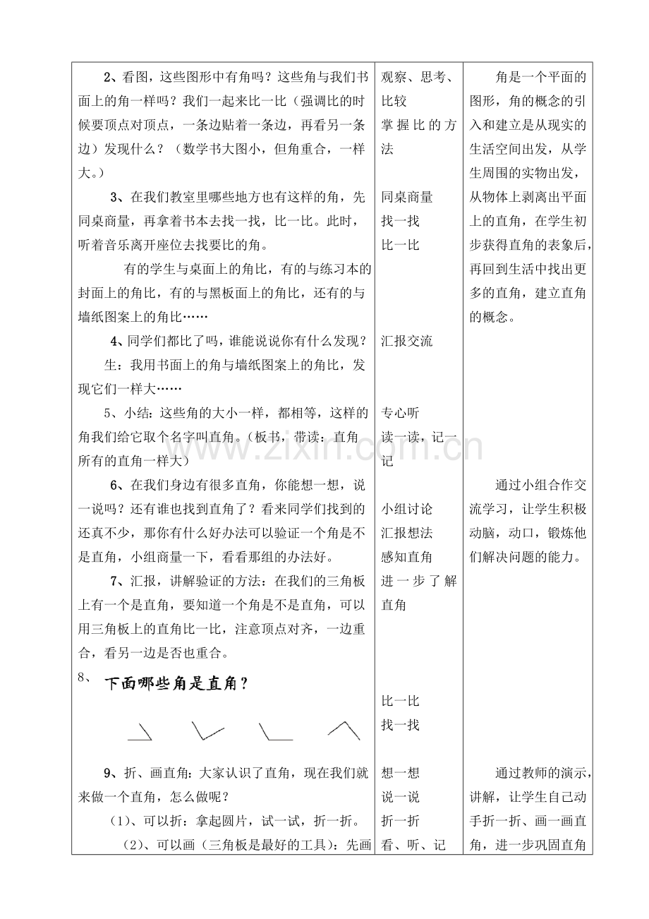 小学数学人教二年级《直角、锐角和钝角的初步认识》教学设计.doc_第3页